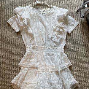 LoveShackFancy White Ruffle Mini Dress